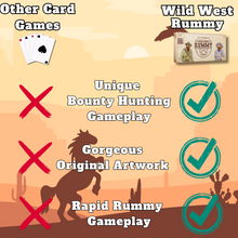Load image into Gallery viewer, Wild West Rummy Family Card Game Board Game For Families Adults Kids Teens 2 Players Seniors