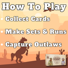 Load image into Gallery viewer, Wild West Rummy Family Card Game Board Game For Families Adults Kids Teens 2 Players Seniors