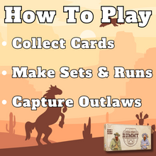 Load image into Gallery viewer, Wild West Rummy Family Card Game Board Game For Families Adults Kids Teens 2 Players Seniors
